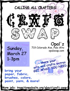 Craft swap March 27 1-3pm